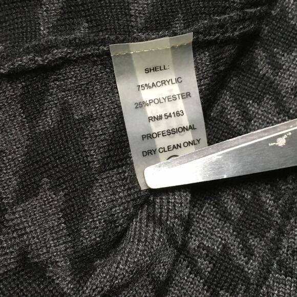 Calvin Klein Sweater Dress Houndstooth Gray Black Long Sleeve Women's Medium - Picture 8 of 11